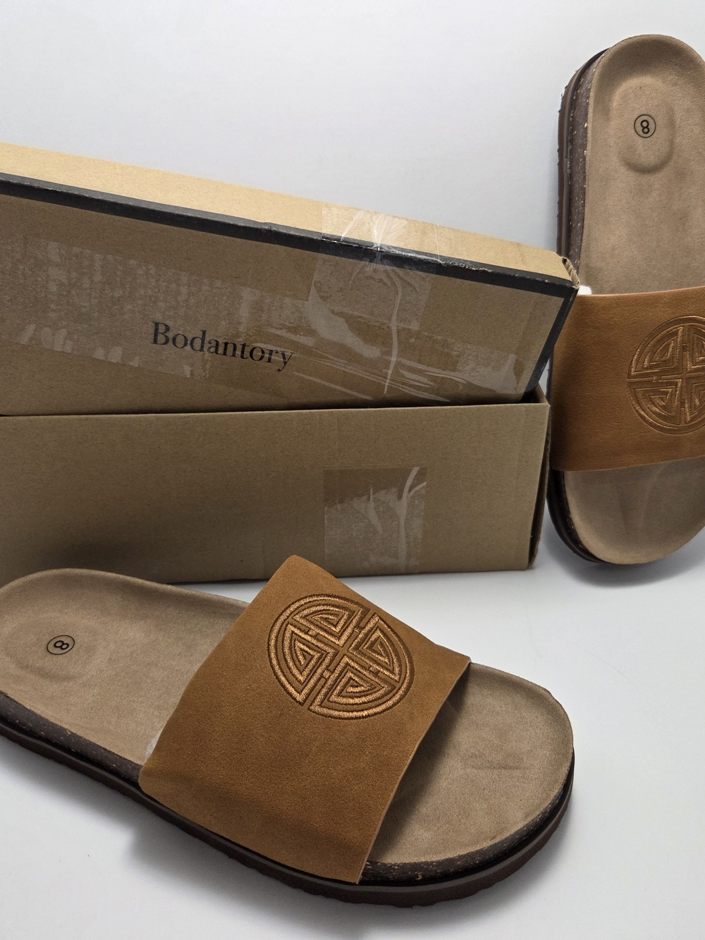 Bodantory Women’s Tan Cork Slide Sandals - Size 8 NWT